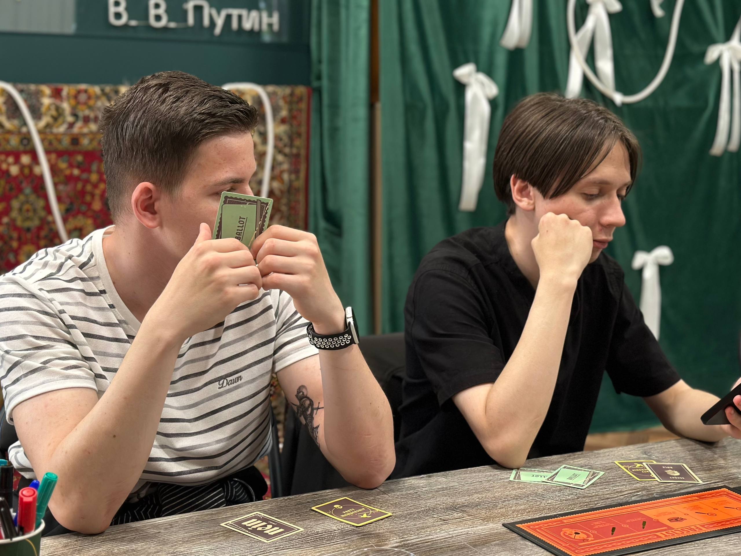 Friends sharing a game night moment